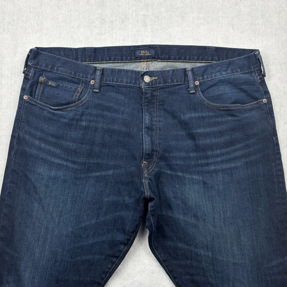 Polo Ralph Lauren Jeans Mens 42x30 Blue Hampton Relaxed Straight Stretch Denim
